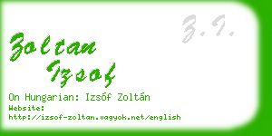 zoltan izsof business card